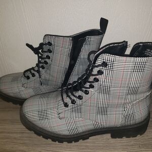 Plaid Ankle Boots for Women